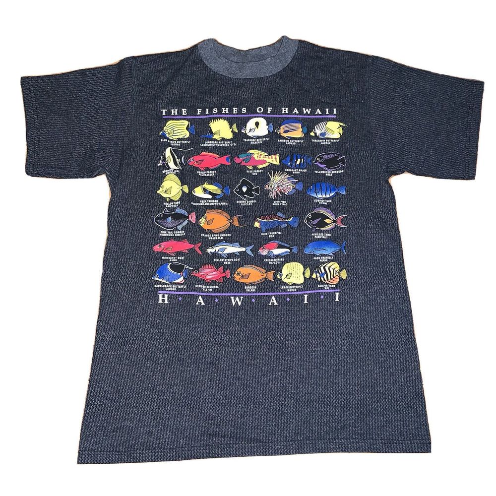 Vintage 90s Hawaii T-Shirt Fishes Of Maui Kona T-Shirt Size Medium